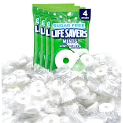 CHAIN & JO SWEETS Lifesvers Wint O Green Mint Candy 4 Packs (2.75oz each one) Sugar Free Mint Candy - Holiday Candy Individually Wrapped