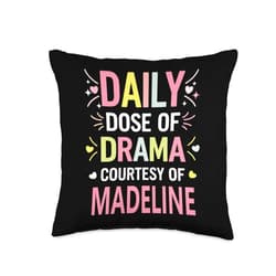 Sarcastic Gift For Women Gift For MADELINE MADELINE Personalized Name Funny Cute Custom MADELINE Name Throw Pillow