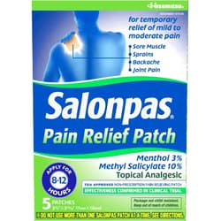 Salonpas Pain Relief Patch (5 patches, each 2.75 in x 3.94 in) - 3 boxes by Salonpas