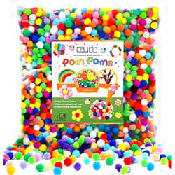 Caydo 1200 Pieces 1cm Assorted Pom Poms, Small Pompom Balls for Kids Creative Arts & Crafts Projects Making and DIY Decorations