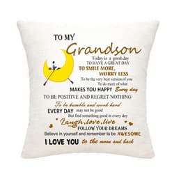 DANKHRA Grandson Gifts from Grandma Grandpa Throw Pillow Cover Pillowcase Cushion Cover Cushion Case for Grandson Thanksgiving Gifts Birthday Gifts (Grandson)
