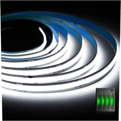 Smacen Battery Powered COB Led Strip Lights, 3.28Ft Battery Operated 6000K Cool White LED Strip Lights, High Brightness Flexible LED Tape Lights for TV, Cabinet, Bedroom, Party, Home DIY Decoration