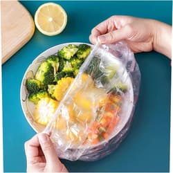 Generic [e-Basic] - 100pcs Disposable Plastic Food Cover Wrap Elastic Food Lids Refrigerator fruit food Stretch Dustproof Bowls Cups Cover