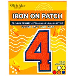 Oli and Alex Iron On Patches Premium Quality - Orange Number 4 Iron on Patch - Appliques Decorative Repair Patches for Clothes Approx. 3.1-inch - Orange, 4