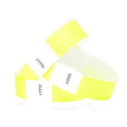 Wristco 500 WristCo Neon Yellow Tyvek Wristbands for Events - Tamper-Proof Design & Fluorescent Color Prevent Reuse Premium-Grade Bracelets for Hospital & Medical ID, Party & VIP Identification