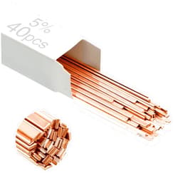 Tandefio 40 Sticks Brazing Rods Bcup-5 Silver Solder Phos Copper Brazing Alloys Flat Welding Rods Industry 0.050