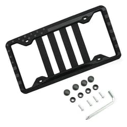 Gunhunt 1 Pack Silicone American Flag License Plate Frames, Front and Rear License Plate Decoration Frame, Embossed 3D Stars License Plate Bracket Covers for Car Truck SUV (Black)