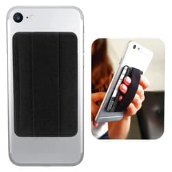 Works For 100-68220000-00 by Cellet Premium Card Holder Stick on Wallet Works for Jabra 100-68220000-00 with Room for 3 Cards & Secure Carry Strap (Black)