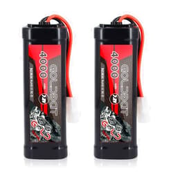 GOLDBAT 4000mAh 7.2V NiMH RC Battery with Tamiya Connector for for RC Evader BX Car Truck Truggy Buggy Tank Car Racing (4000-7.2V-Tamiya-2ack)