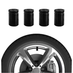 Ziciner 4 PCS Tire Valve Stem Caps, Aluminum Bullet Shell Car Tire Pressure Caps, Wheel Tyre Valve Stem Cover, Vehicle Stem Tire Accessories for Car, Bicycle, Truck, Motorcycle (Black)