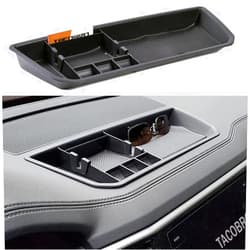 TACOBRO Interior Dashboard Storage Organizer Holder Tray Compatible with Atlas Cross Sport Accessories 2018 2019 2020 2021 2022 2023 Dash Mounted Holders Box ABS Black