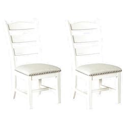 Signature Design by Ashley Valebeck Vintage Farmhouse Cushioned Dining Chair, 2 Count, Whitewash