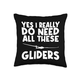 Best Gliding Gift Soaring Aerial Flight Hang Pilot Cool Glider Art for Men Women Skydiving Air Gliding Aircraft Throw Pillow, 16x16, Multicolor