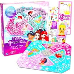 Disney Princess Pop Up Game - Bundle with Disney Princess Board Game with Pop Up Dice, Create-a-Face Stickers, More | Disney Princess Games for Girls