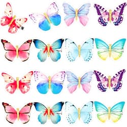 Gejoy 16 Pieces Glitter Butterfly Hair Clips for Girls Butterfly Glitter Barrette for Women Teens Hair Accessories
