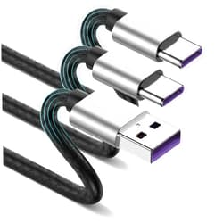 CyvenSmart USB Type C Cable 10ft, [2 Pack] USB A 2.0 to USB-C 10 ft Type C Fast Charger Extra Long Durable TPE USBC to USBA Cord for iPhone 15 Pro Samsung Galaxy A10/A20/A51/S10/S9/S8 Plus/Note 9/8,LG