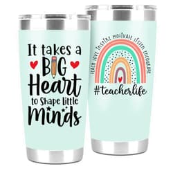 CURTIZON Teacher Tumbler Gifts For Women, Teacher Appreciation Week Gifts from Students, Back To School, Retirement, Christmas Gift Ideas, 20 Oz Tumbler Cup