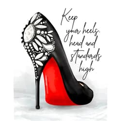 Govivo Motivational Quotes Wall Art, Fashion Decor Gift, Coco Chanel Positive Quotes for Women, Fashionista Glam High Heel Bathroom Bedroom Decor