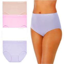 ELLEN TRACY Womens Seamless Underwear - No-Show Full-Coverage - Stretchy Full Brief Panties for Everyday Wear - 4-Pack