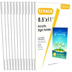 MaxGear 12 Pack Acrylic Sign Holder 8.5 x 11 Wall Mount Sign Holder with Double-Sided Tape, Clear Plastic Sign Holders, Plexiglass Document Flyer Acrylic Frame for Office, Home, Store, Restaurant