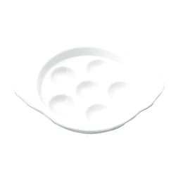 HIC Kitchen HIC Harold Import Co. YK-301 HIC Footed Escargot Plate, Porcelain, 5.5-inch