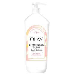 Olay Body Lotion for Women, Effortless Glow, Restore Natural Glow, 24hr Moisturizing & Deep Hydration, Absorbs Instantly, Penetrating Vitamin B3 Complex, For All Skin Types, Rose Water Scent, 18 fl oz