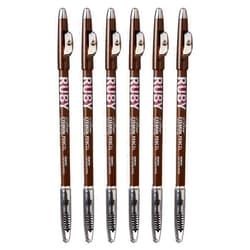 KISS Ruby Kisses GoBrow Eyebrow Pencil, Sharpenable, Longwear, Long Lasting Eyebrow Wooden Pencil for Natural-Looking Brows 6 PACK (Medium Brown)
