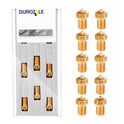DUROZZLE E3D V6 Nozzles 3D Printer Brass Nozzles Kit 0.4mm 0.6mm 0.8mm with Storage Box for Prusa i3 MK3S / MINI, Anycubic i3 Mega/Kobra/Kobra Neo and More, Pack of 10
