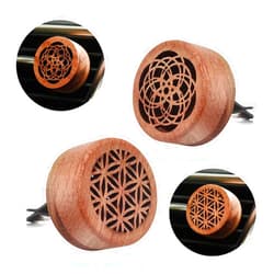 CANIPHA 2 Pcs Car Essential Oil Diffuser,Car Aromatherapy Diffuser Vent Clip Mini Wood Car Diffusers for Essential Oils Portable Locket Car Aroma Diffuser With Lava Stone Car Air Freshener(2 Charming Pattern)
