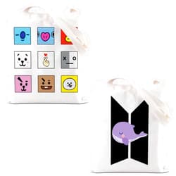 FOTAP K-pop Characters Tote Bag Bangtan Boys Gift Purple Whale Tote BT Inspired Shoulder Bag Army Members Fans Merch