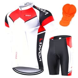 Lixada Men's Cycling Jersey Short Sleeve with Padded Shorts Quick-Dry Summer Short Bike Clothing Bicycle Shirts Pants Set