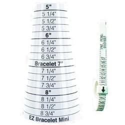 Waymil EZ Bracelet Sizer Gauge Travel Size (for Bracelets 5in-8.75in) and Strip Plastic Ring Finger Gauge Sizes 1-17