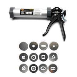 Lovemine Versatile Clay Gun,Clay Extruder Gun w/12 Different Molds + 1 Solid Disc + 1 pc Clay Throwing Cloth,Handheld Extruder Clay Tool for Sculpturin