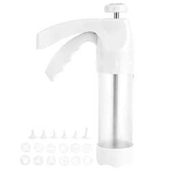 OUKENS Cookie Press Gun Kit For Baking,Spritz Cookie Press,Spritz Cookie Maker With 12 Discs & 6 Icing Nozzles, Professional Biscuit Maker Set For Butter Cookies, Cake Decorating, Diy Desserts