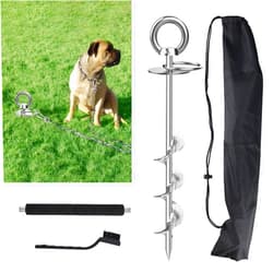 Tinnmao Dog Tie Out Stake, Tinnmao Dog Stake Anchor Spike for Dog Tie Out Cable in Yard or Camping, Ideal for All Kinds of Pets Outside Dog Anchor Stake Heavy Duty Spiral Ground Anchor