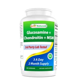 Best Naturals Glucosamine Chondroitin and MSM (Non-GMO) - Promotes Joint Health - 180 Count