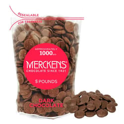 KIDU Merckens Milk Chocolate Melting Wafers Bulk Bag Perfect For Dipping, Deserts, Baking And More (Dark, 5 Pound)