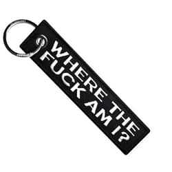 Moto Loot Keychain for Motorcycles, Scooters, Cars and Gifts (Where The F Am I?)