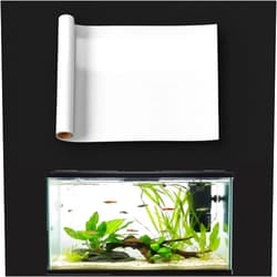 LYYAB Aquarium Background Static Cling White Fish Tank Sticker 39 x 12 inches | Easy Install for Glass Tanks, No Residue, Reusable