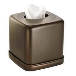 InterDesign iDesign - 76485 York Metal Facial Tissue Box Cover, Boutique Container for Bathroom Vanity Countertops, 5.5