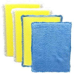 Lola Products Microfiber & Nylon Net Sponges - 2 Included and Dual Sided Nylon Net Sponge Pads - 2 Included. All Non-Scratch, 2 Sided Cleaning Sponge Pads, Gently Scrubs and Wipes Clean, 4 Pack Combo