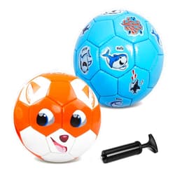 Paokoo Pack of 2 Soccer Balls Size 2 Kids Soccer Balls-Toddler Balls with Pump-Backyard Lawn Outdoor Toys for Boys and Girls Gift
