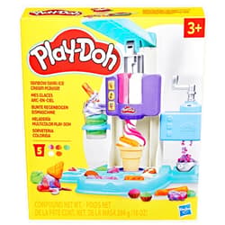 Play-Doh Rainbow Swirl Ice Cream Playset with 7 Pretend Play Kitchen Accessories, Arts and Crafts Toys for 3 Year Old Girls and Boys and Up