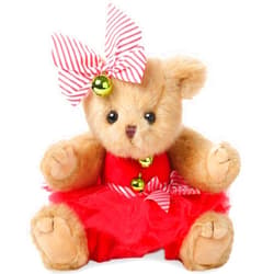 Bearington Collection Bearington Jenny Jingles Christmas Plush, 10 Inch Teddy Bear Stuffed Animal, Ballerina Teddy Bear