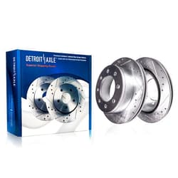 Detroit Axle - Front Brake Rotors for Chevy Silverado Express Suburban Sierra Yukon XL 2500 3500 HD Hummer H2 Deville Replacement Drilled & Slotted Disc Brake Rotors