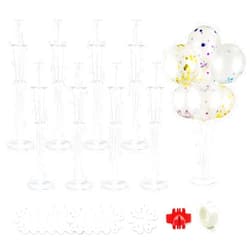 Easeen 8 Sets Balloon Stand Kit, Table Balloon Stand Holder, Reusable Centerpiece with Base for Birthday Decorations, Party, Wedding and Graduation Decorations