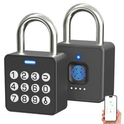 Dhiedas Combination Lock for Locker with Fingerprint, Fingerprint Lock with Code Bluetooth APP Control, Digital Biometric Outdoor Waterproof Pad Lock for Locker Gym Gate Fence School Shed Storage Unit