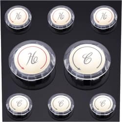 LIBERAQUAR 4 Pair Faucet Index Buttons, Universal Hot and Cold Bathroom Sink Knobs Handle Buttons, Compatible with Delta/LDR/Delex/Peerless Two Clear Handles, 1-5/16 in. Diameter, Clear Acrylic