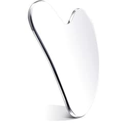 Nuanchu Stainless Steel Gua Sha Facial Tools Guasha for Face Metal Gua Sha Tighten Skin Massage Guasha Beauty Tool for Body Eyes Neck Massager with Travel Pouch Skin Care Gifts (Heart Style)