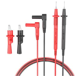 HANDSKIT Test Leads Set Multimeter Leads and Alligator Clips, Insulated Test Leads CAT III 1000V with Threaded Alligator Clips, 4mm Test Leads Threaded Probes Tip